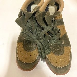 ISABEL MARANT Bobby Sneaker sz 39 (8.5) green suede & canvas